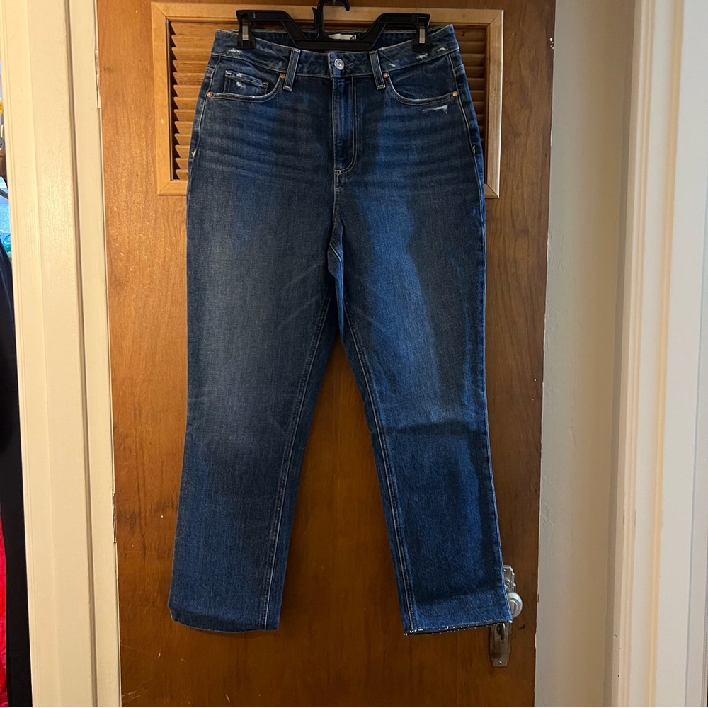 PAIGE Dark Blue Hight Rise Brigitte Slim Boyfriend Jeans NWT Sz. 28